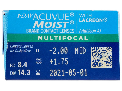 1 Day Acuvue Moist Multifocal (30 φακοί) - Προεπισκόπηση Χαρακτηριστικών
