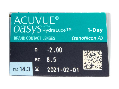 Acuvue Oasys 1-Day with Hydraluxe (30 φακοί) - Προεπισκόπηση Χαρακτηριστικών