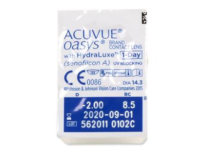 Acuvue Oasys 1-Day with Hydraluxe (90 φακοί) - Προεπισκόπηση πακέτου φυσαλίδας