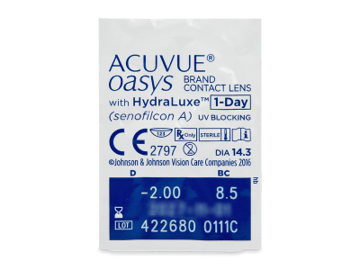 Acuvue Oasys 1-Day with Hydraluxe (90 φακοί) - Προεπισκόπηση πακέτου φυσαλίδας