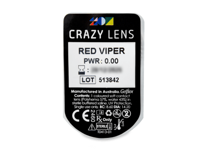 CRAZY LENS - Red Viper - Ημερήσιοι φακοί Μη διοπτρικοί (2 φακοί) - Προεπισκόπηση πακέτου φυσαλίδας