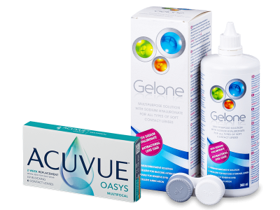 Acuvue Oasys Multifocal (6 φακοί) + Υγρό Gelone 360 ml