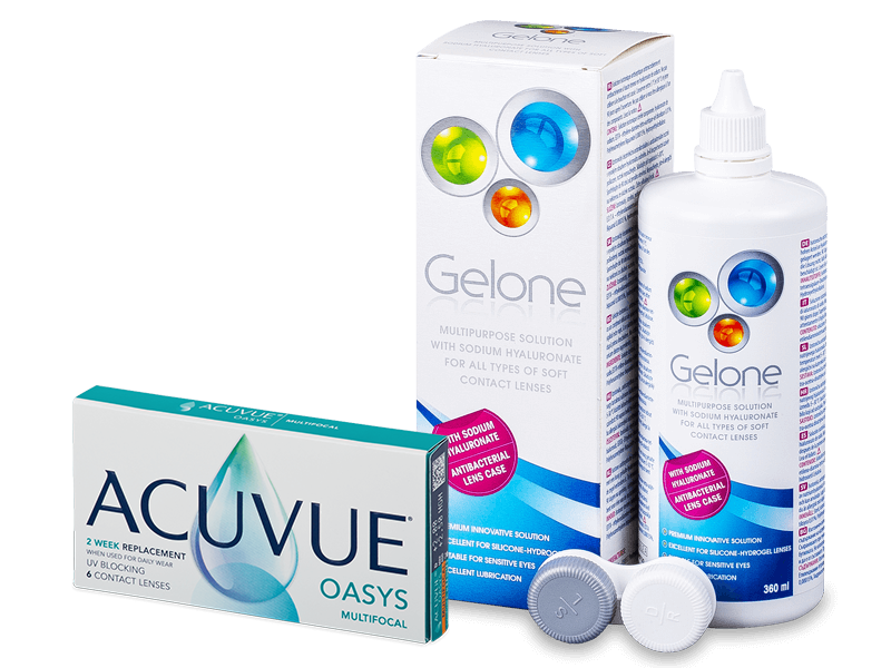 Acuvue Oasys Multifocal (6 φακοί) + Υγρό Gelone 360 ml - Πακέτο προσφοράς