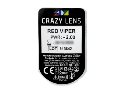 CRAZY LENS - Red Viper - Ημερήσιοι φακοί Διοπτρικοί (2 φακοί) - Προεπισκόπηση πακέτου φυσαλίδας