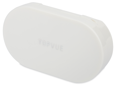 Θήκη φακών επαφής με καθρέφτη TopVue - λευκή όβαλ 