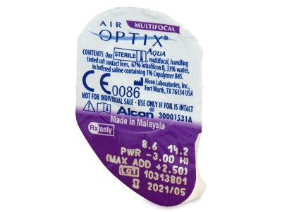 Air Optix Aqua Multifocal (3 φακοί) - Προεπισκόπηση πακέτου φυσαλίδας