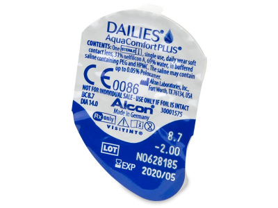 Dailies AquaComfort Plus (30 φακοί) - Προεπισκόπηση πακέτου φυσαλίδας