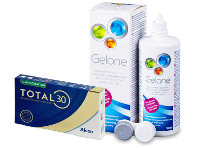 TOTAL30 for Astigmatism (3 φακοί) + Υγρό Gelone 360 ml