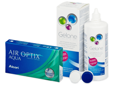 Air Optix Aqua (6 φακοί) + Υγρό Gelone 360 ml