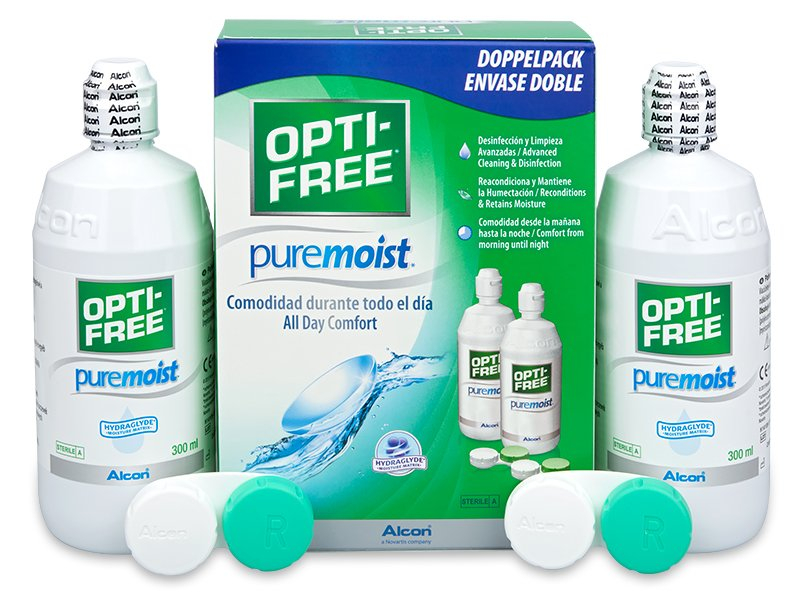 Υγρό OPTI-FREE PureMoist 2 x 300 ml - Oικονομικό διάλυμα δύο πακέτων