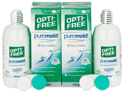 Υγρό OPTI-FREE PureMoist 2 x 300 ml - Oικονομικό διάλυμα δύο πακέτων